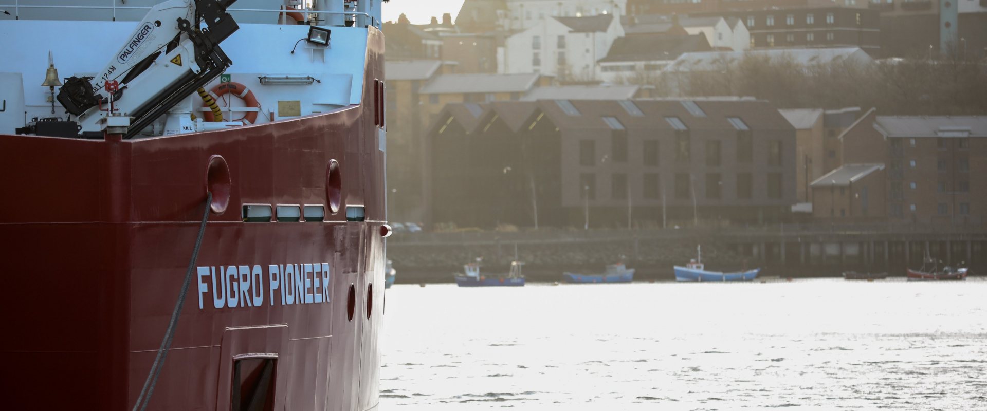 Fugro vessel Pioneer in UK harbour