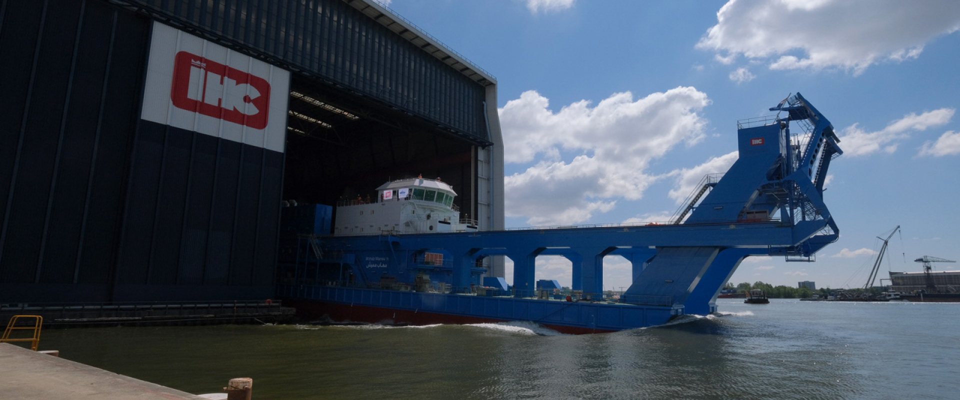 Launch of cutter suction dredger Mohab Mameesh in Krimpen aan de IJssel, the Nethelands in May 2020