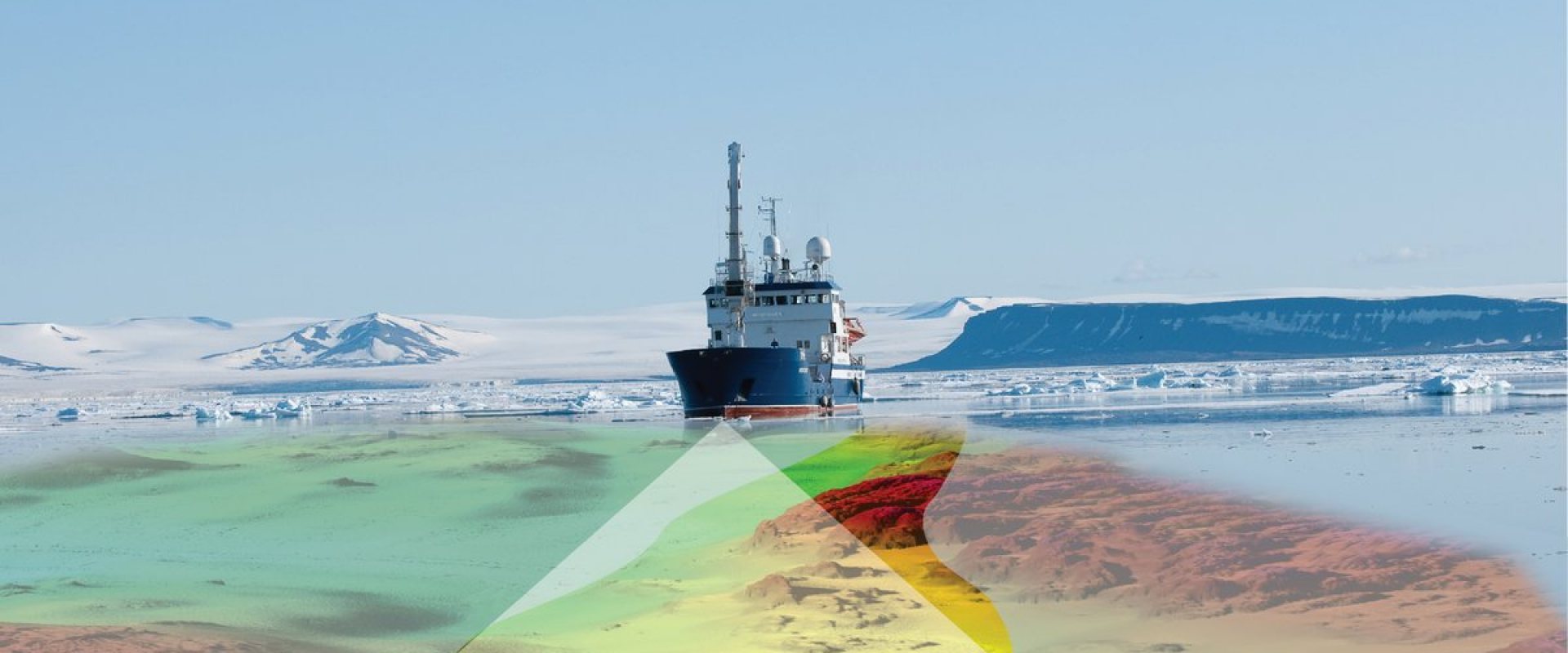 Impression of seabed mapping with bathymetric technology