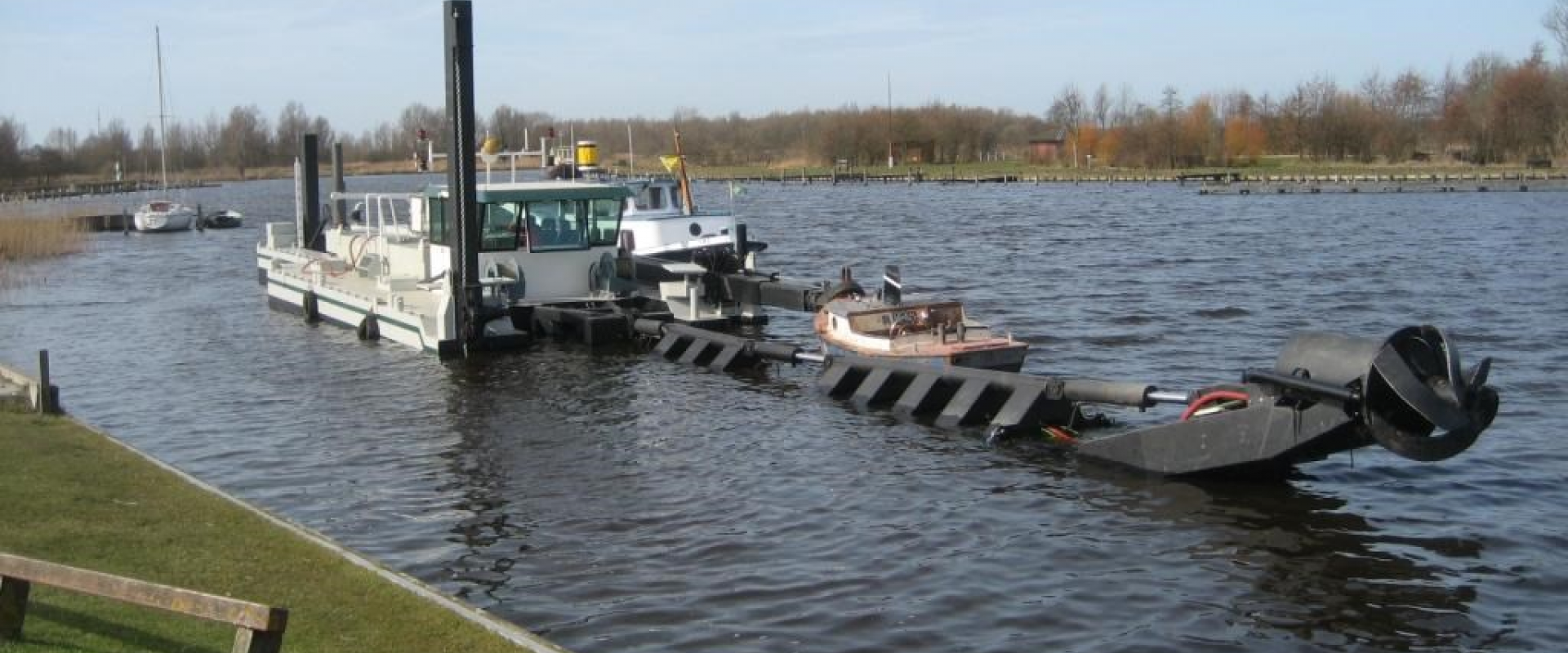 Cutter suction dredger as will be used by Van Den Herik to dredge sediment from river La Selune in France