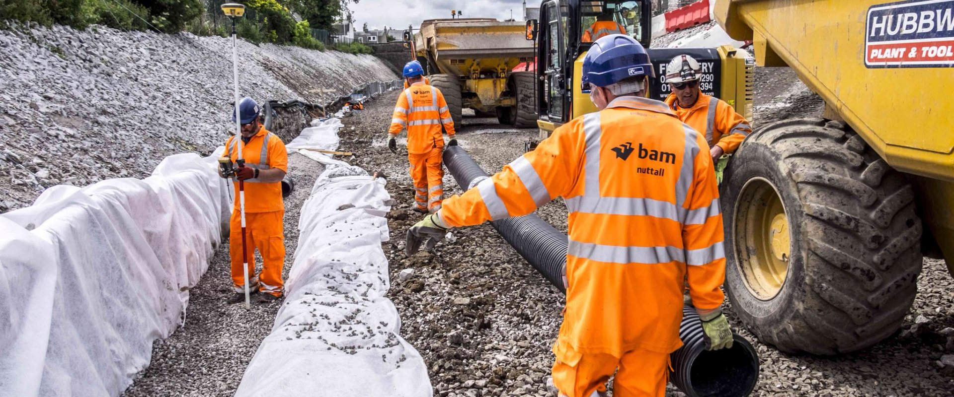 BAM Nuttall working on a drainage system