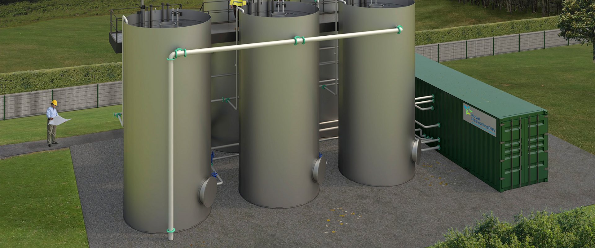 Impression of a Nereda package plant for treatment of municipal waste water