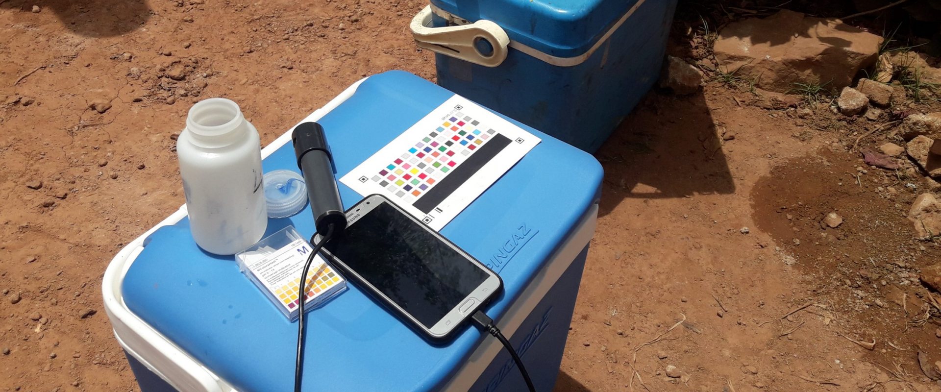 Akvo Caddisfly equipment for digitalised monitoring of drinking water quality in Mali