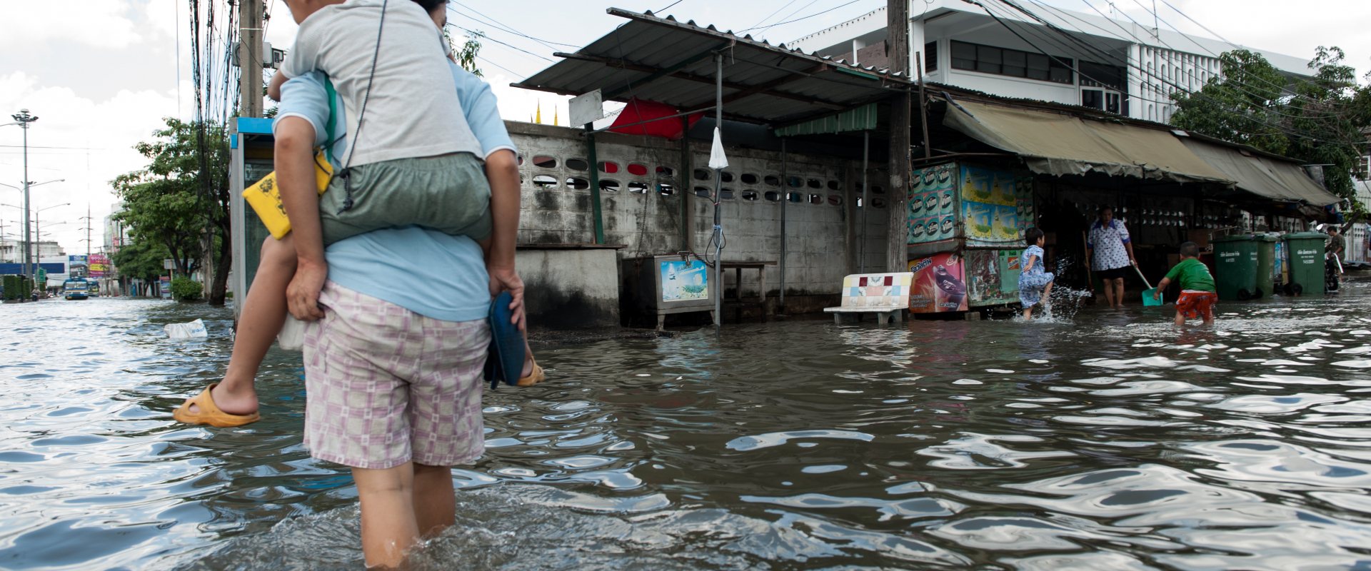 Floods near Bangkok, Thailand in November 2009