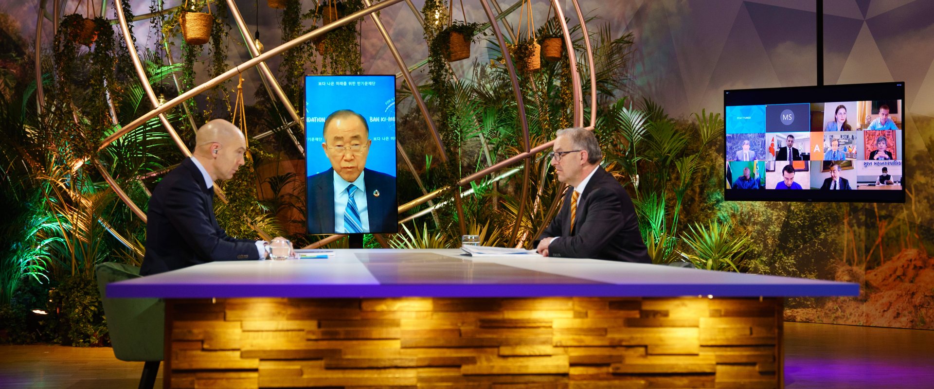 Virtual studio of the Climate Adaptation Summit in The Netherlands on 25 January 2021