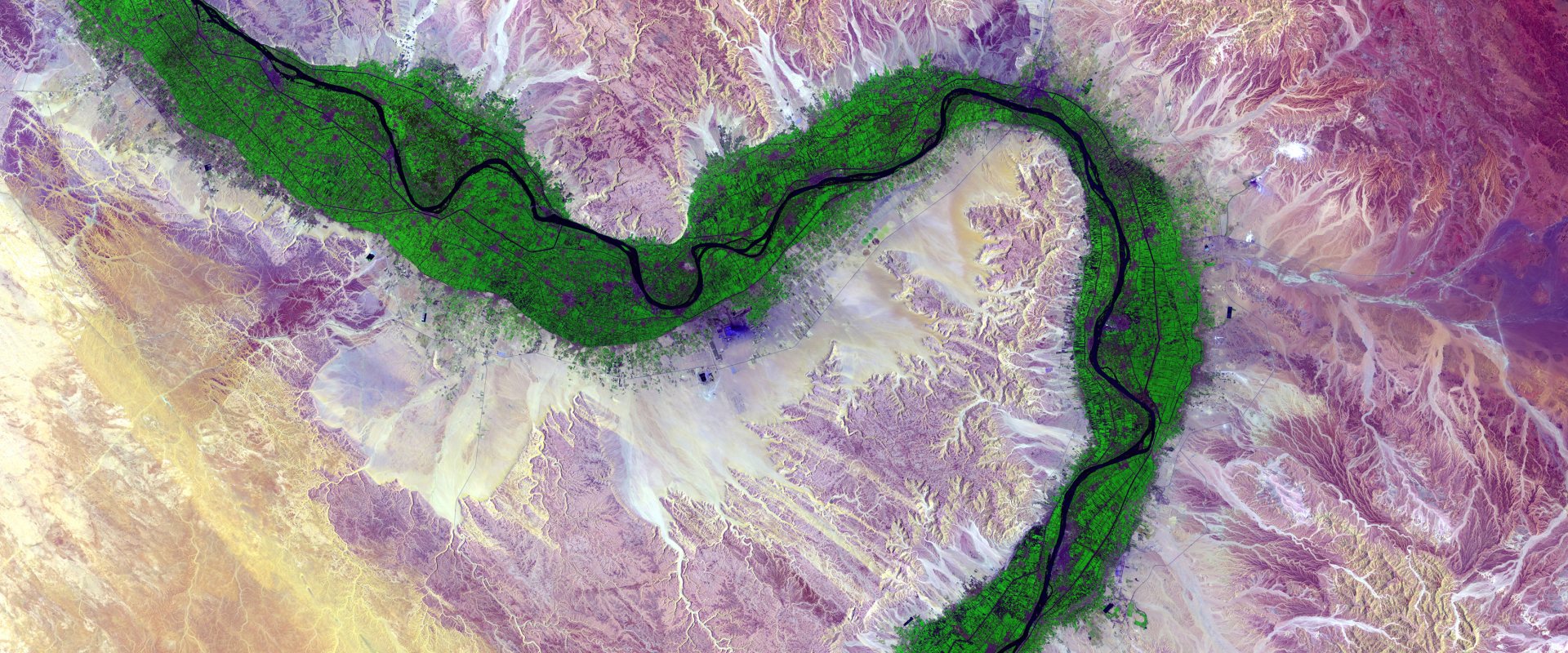 Satellite image of the Nile river