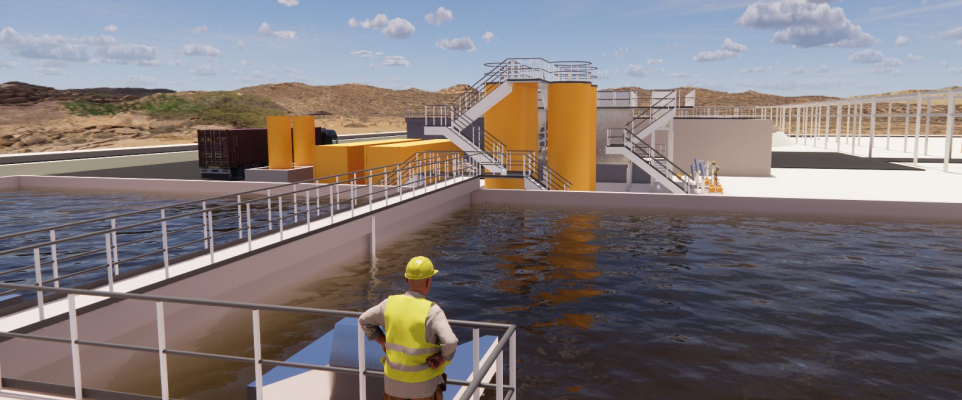 Impression by Nijhuis Saur Industries of a new waste water treatment plant for ANOPC in Assiut, Egypt