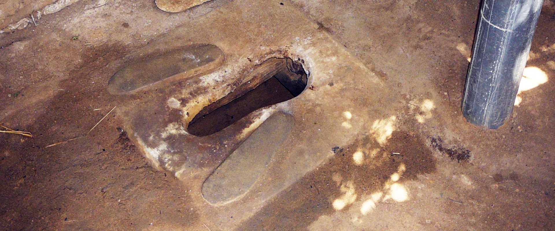 Inside of a pit latrine