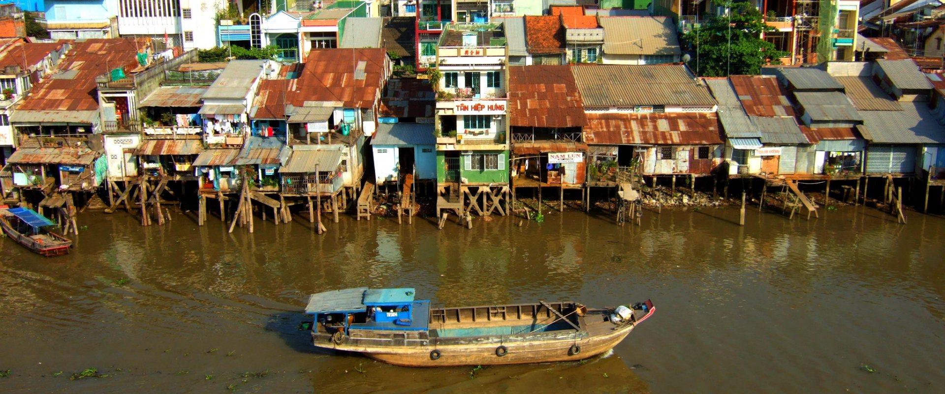 City of My Tho in the Mekong Delta, Vietnam