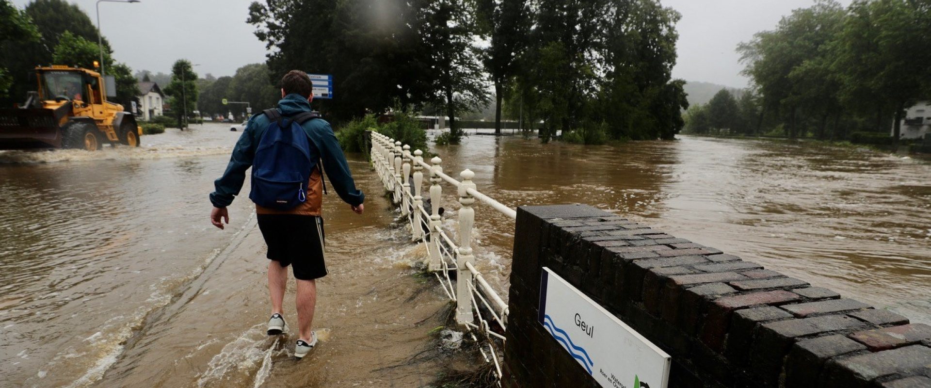 Flooding of Geul river in Valkenburg, the Netrherlands in Juy 2921