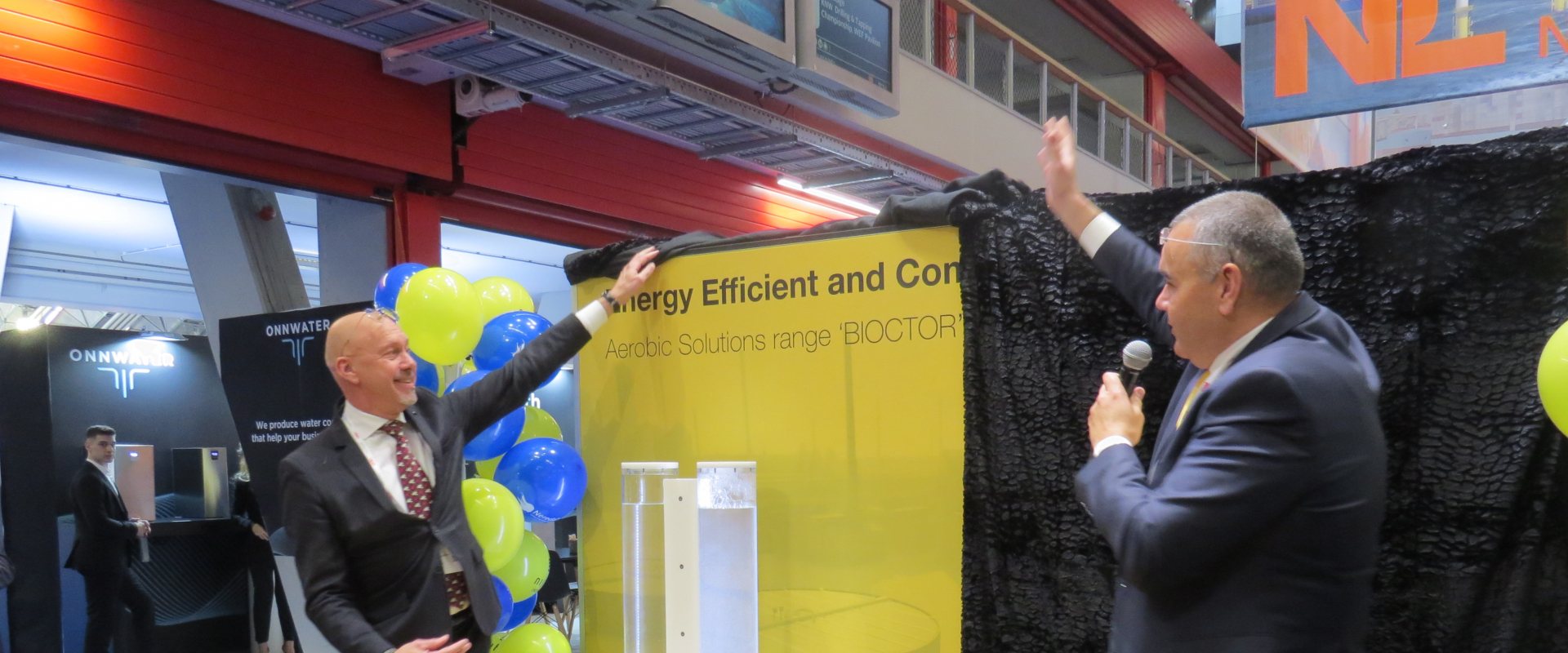 Presentation new partnerssip of Nijhuis Saur Industries and Royal HaskoningDHV at Aquatech Amsterdam on 2 November 2021