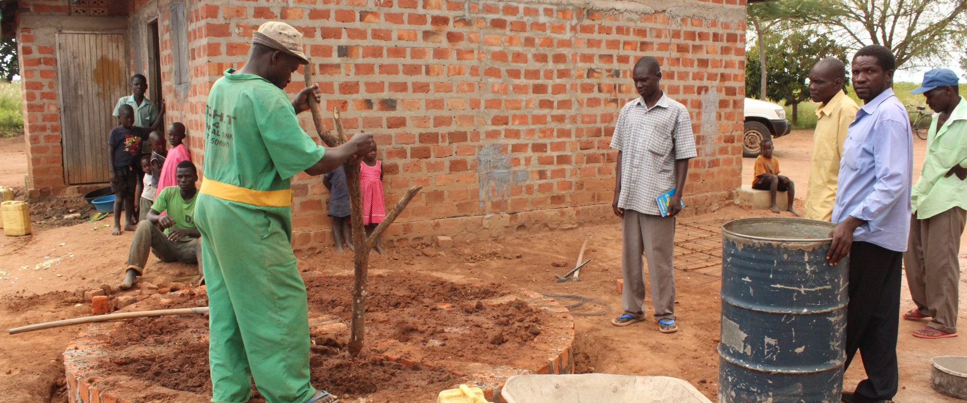 Drilling for a water borehole.