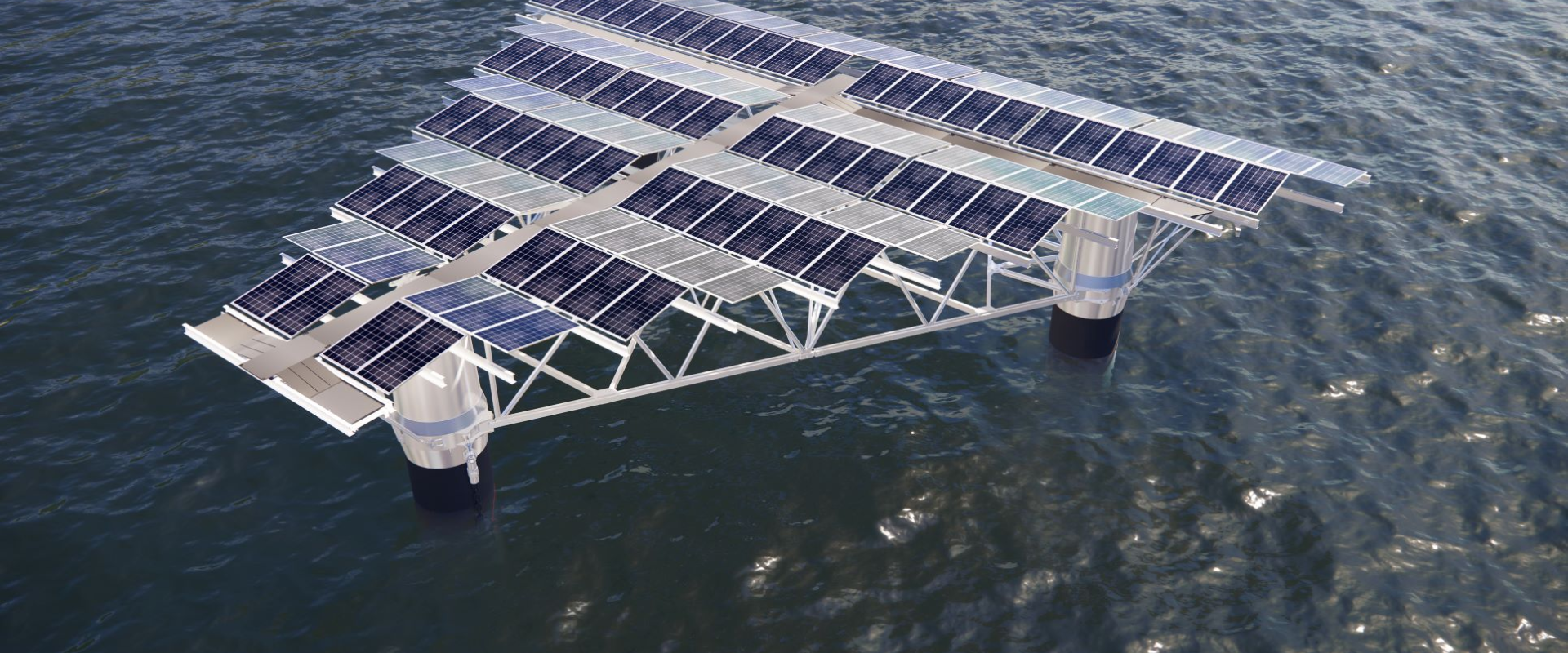 SolarDuck's offshore solar power generator facilities. Photo: SolarDuck